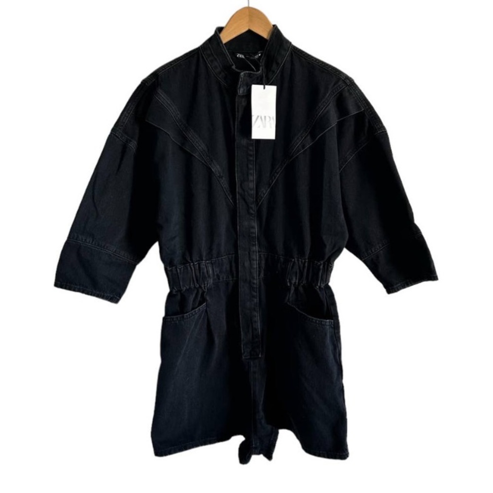 Zara Black Denim Romper